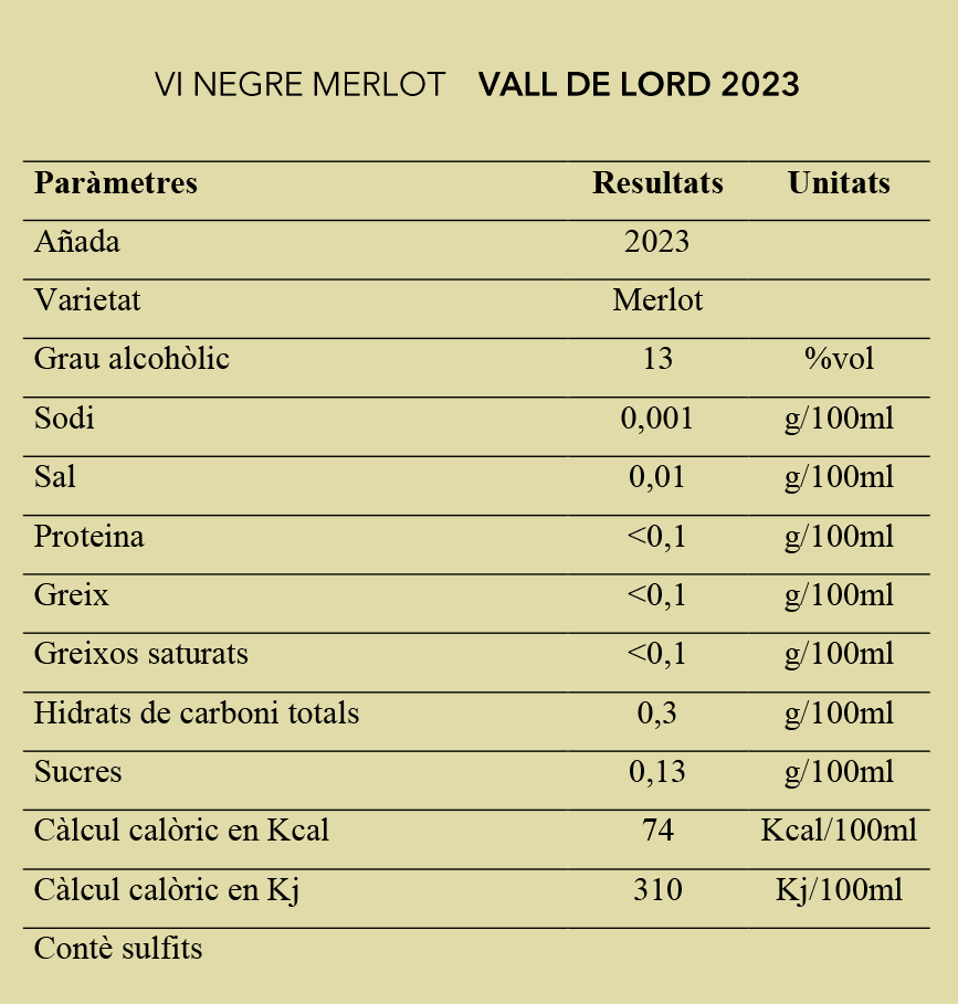 VI NEGRE MERLOT VALL DE LORD 2023-4